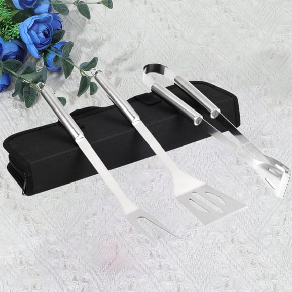 WHAMVOX Barbecue Tool Set Skewers Accessories Grilling Tools Silver