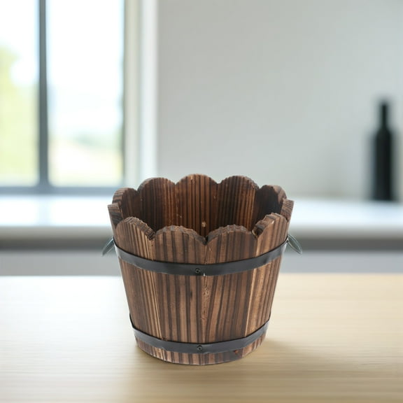 WHAMVOX Barrels Small Solid Wood Succulent Flower Pot Preservative Fleshy
