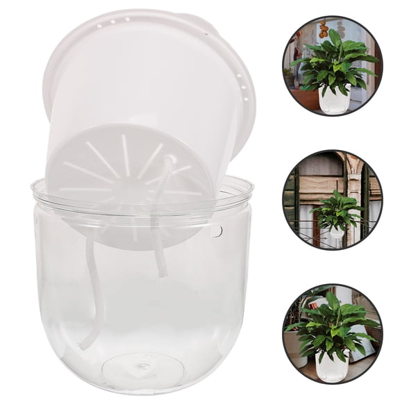 WHAMVOX Basket Resin Flower Pot Easy to Use Functional Garden Planter