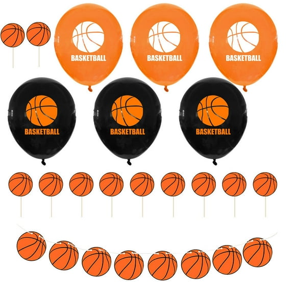 WHAMVOX Basketball Themed Balloons for Decor Made of Sturdy Latex Assorted Color 33pcs