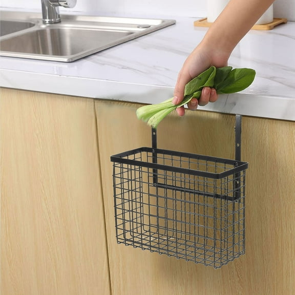 WHAMVOX Wall-Mounted Hanging Storage Shelf with Cabinet Door Basket Rack, Kitchen and Bathroom Organizer for Home Storage Solutions
