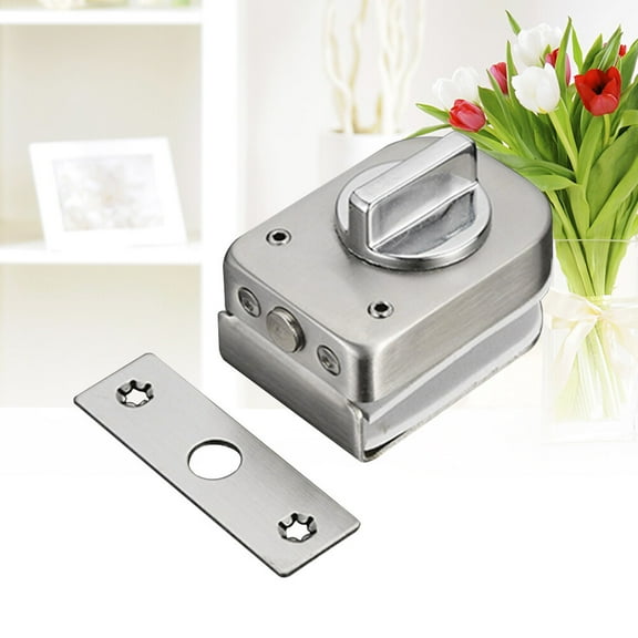 WHAMVOX Bathroom Shop Sliding Door Double Door Double Safety Lock(Silver)