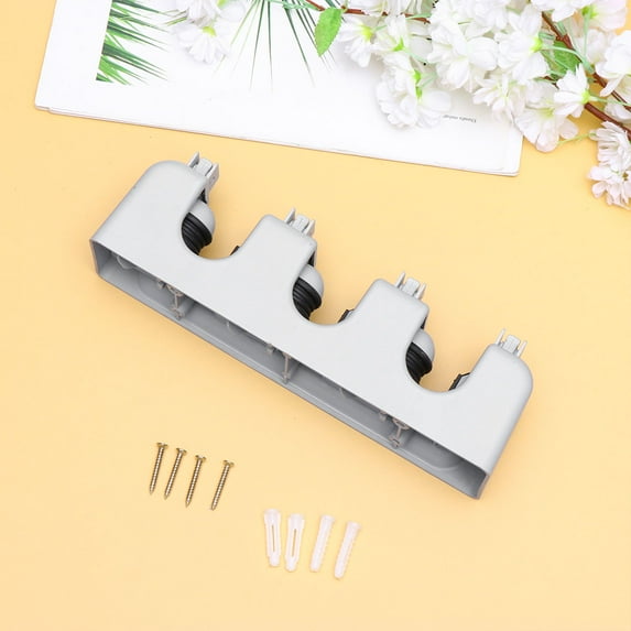 WHAMVOX Bathroom Storage Rack for Home Use Made of Durable Plastic Grey Color Keep Your Space Clean and Organized 3 Slots 4 Hooks