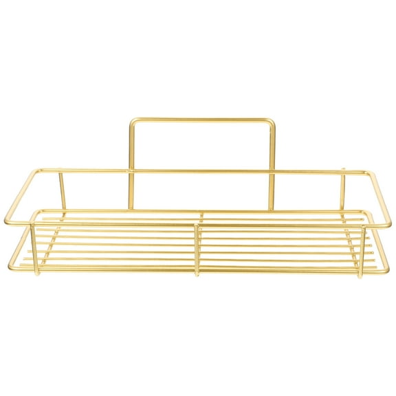 WHAMVOX Bathroom Sundries Shelf 1Pack Golden Iron Shower Rack with No Drilling and Rustproof Features