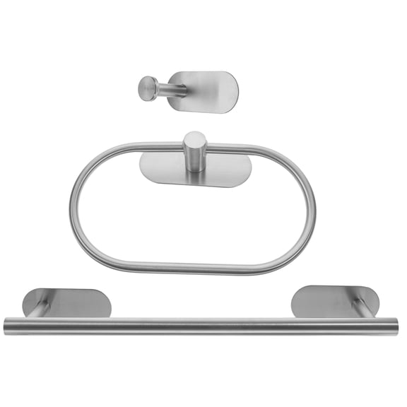 WHAMVOX Bathroom Towel Rack Rail Silver Storage Set Easy Installation