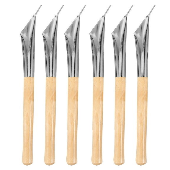 WHAMVOX Batik for Drawing on Fabric Clay and Pottery with Stainless Steel and Birch Handle Multi Color 6pcs Set