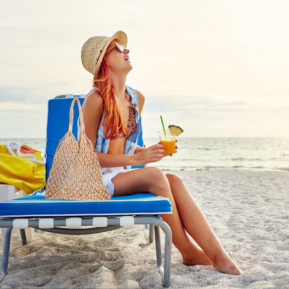 WHAMVOX Beach Tote Bag Straw Bag Knitted Shoulder Bag Miss 39.00X52.00X2.00CM Coffee
