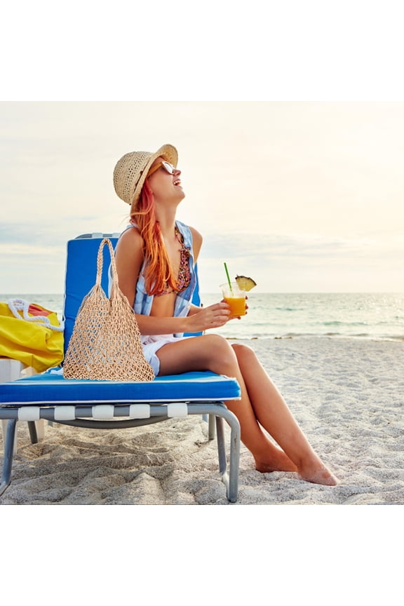 Beach Tote Bag Straw Bag Knitted Shoulder Bag Miss 39.00X52.00X2.00CM Coffee