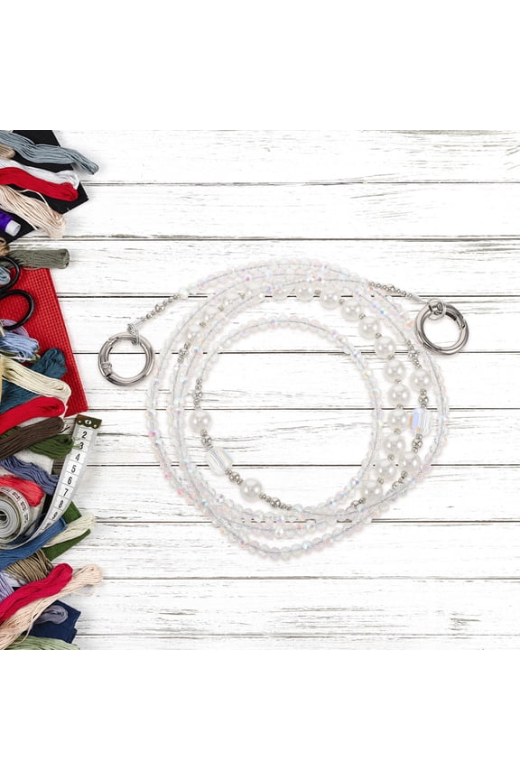 Beaded Bag Strap With Metal Buckle Fashionable Chain Purse Strap Handbag Straps Crossbody Bag Decoration Accessories Bag Accessory