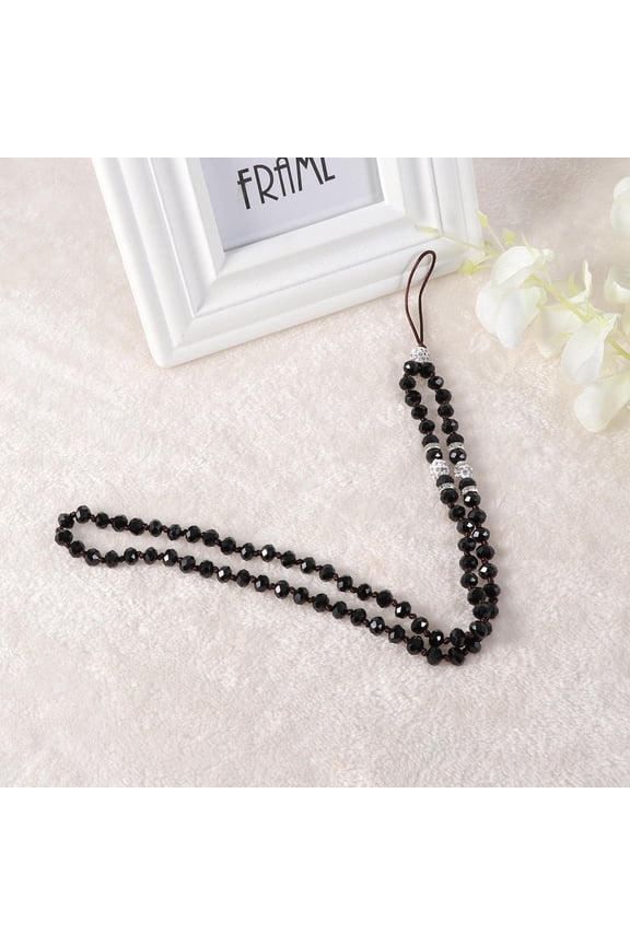 Black Anti-Lost Keychain Lanyard for Phone with Thread Rope Strap for Hands-Free Carrying and Secure Hanging