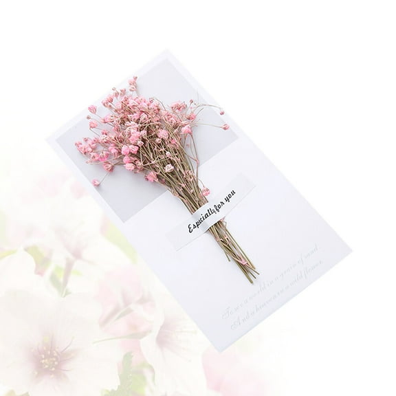 WHAMVOX Beautiful Dried Flower Decorated Invitation Cards for Special Occasions like Birthday Party Wedding Banquet 6pcs Pink