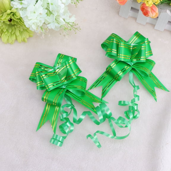 WHAMVOX Beautiful Green Plastic Pull Bows for Wedding Gift Wrapping and Holiday Decorations 20 Pieces
