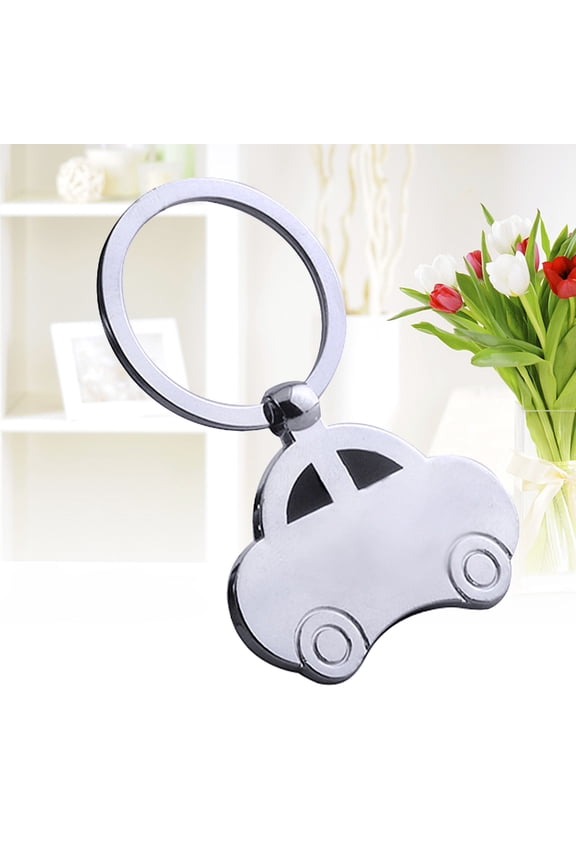 Beetle Car Keyring Metal Keychain Cool Car Keyring Purse Bag Pendant Decoration Creative Gift Keyfob (Silver)
