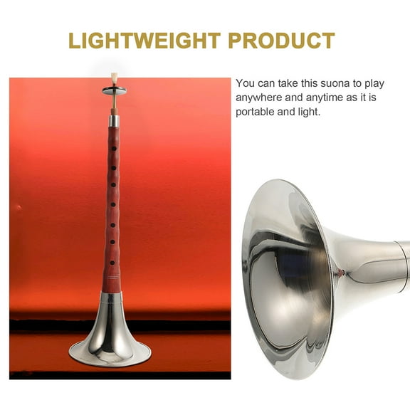 WHAMVOX Beginner A Key Suona Instrument Made of Durable Metal Light Brown Color for Playing Use