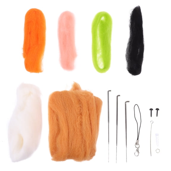 HOOWIFFY Animals Needle Felt Set Handmade Wool Assorted Color 1 Set