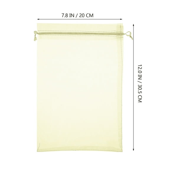 WHAMVOX Beige Organza Drawstring Bags for Gift Wrapping and Party Favors Small Mesh Bags with Drawstrings 50 Pcs