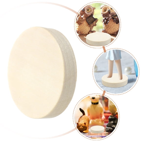 WHAMVOX Beige Wooden Action Figure Stand Mini Base for Doll Display DIY Material Small Size 50pcs