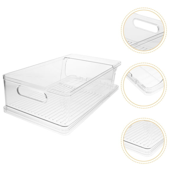 WHAMVOX Beverage Storage Box Can Rack Drinks Organizer for Fridge Transparent