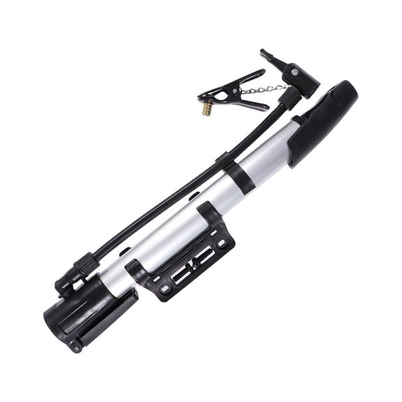 WHAMVOX Bike Floor Pump High Volumn Aluminum Alloy Floor Pump for Road Mountain Bike Tire Simple from to Valves (Silver White)