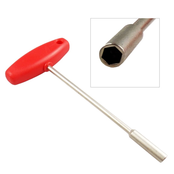 WHAMVOX Bike Spoke Nipples with Wire Tightener Tool for Hexagonal Hole 5.5mm Red Color Steel Material