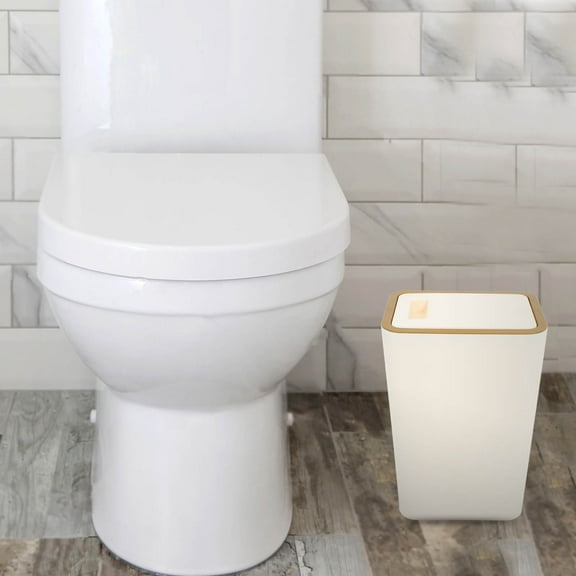 WHAMVOX Bins Large Garbage Can Press Pop-up Lid Trash Office