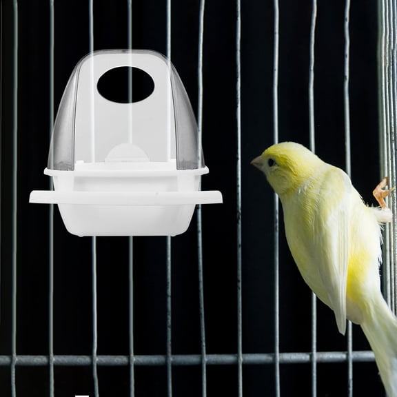 WHAMVOX Splash-Resistant Bird Food Container, Clear Outdoor Bird Feeder Box 10x6x11CM, White Birdseed Dispenser