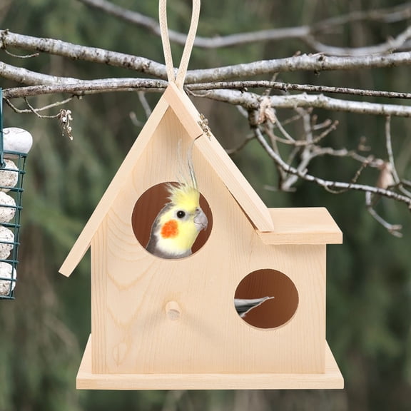 WHAMVOX Bird Nest Breeding Box Pet Wood Parakeet Budgie Cockatiel Breeding Nesting Wooden Box