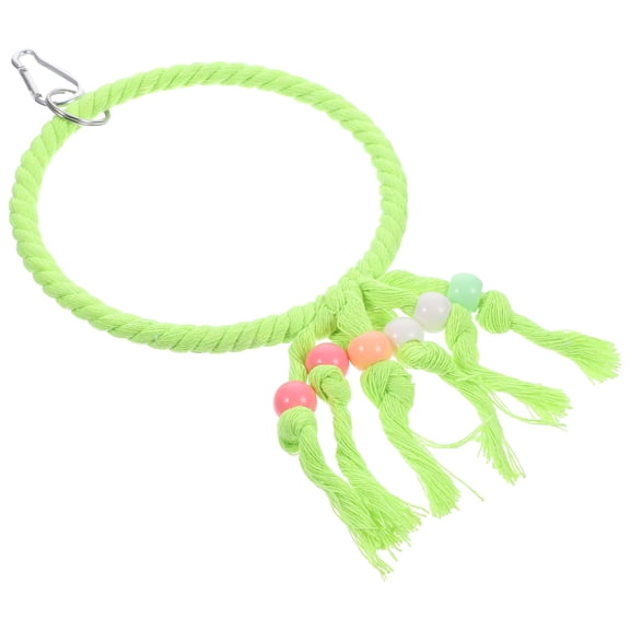HOOWIFFY Cotton Rope Bird Swing Light Green for Parakeets and Parrots