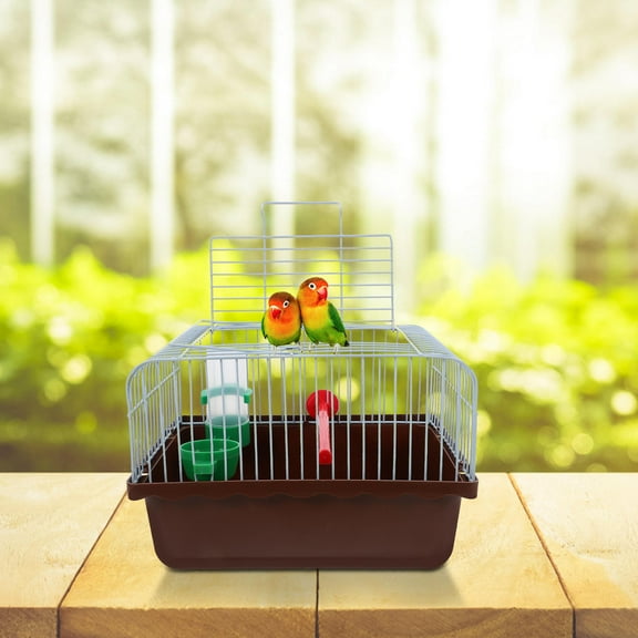 WHAMVOX Bird Travel Cage Cages for Cockatiels Aviary Transport Guinea Coffee