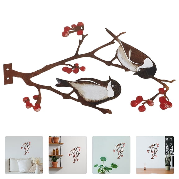 WHAMVOX  Birds on Branch Wall Art Sculpture Outdoors Tree Robin Coffee