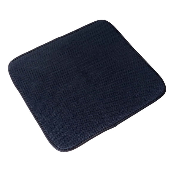 WHAMVOX Black Absorbent Dish Drying Mat with Non Slip Fabric and Sponge for Easy Storage and Quick Drying 17.7 x 11.8 inches