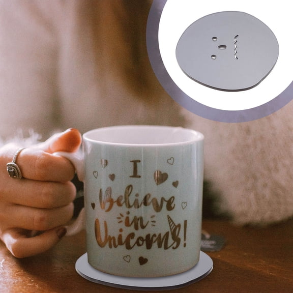 WHAMVOX Black Acrylic Heat Insulation Coaster Decorative Cup Mat for Home Decor and Photography Props 4.0 Inches