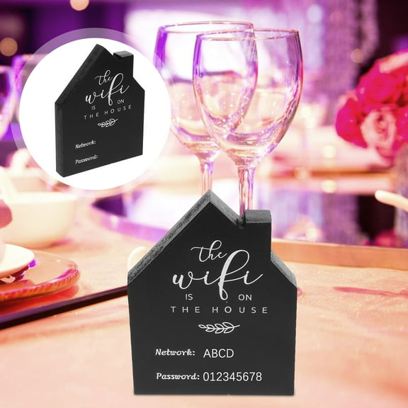 WHAMVOX Black Acrylic Wifi Password Sign for Decoration Easy to Read for Home Cafe Office 11.8 x 7.9 Inches