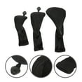 thumbnail image 1 of WHAMVOX Black Cloth Golf Club Headcover 3 Pieces Wearresistant and Durable for Golf Clubs 3 wood size, 1 of 8