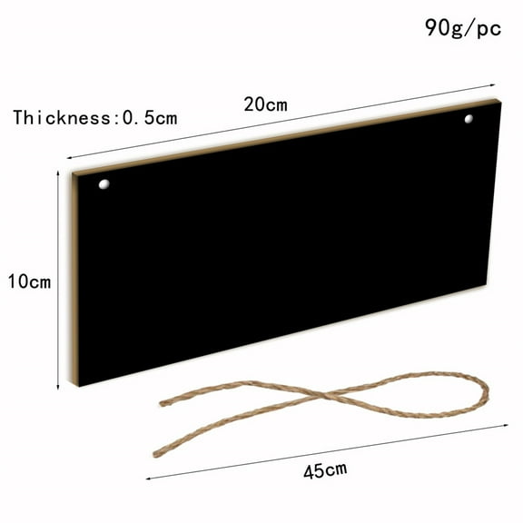 WHAMVOX Black Hanging Plaque for Wall Decor Synthetic Board Lightweight Portable Home Decoration 7.5 x 9.5 inches