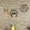 thumbnail image 1 of COMPUKAS Wall Hexagon Shelves Iron Simple Lines TV Room 1Set 11.6x10x4.1in, 1 of 8