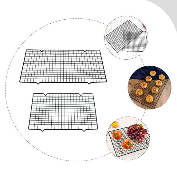 Luxshiny Small Baking Rack Iron 2Pcs 11x10in Rectangle Black