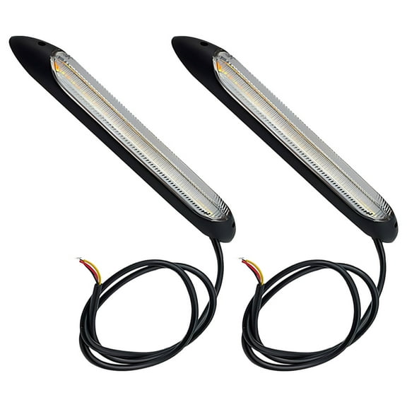 WHAMVOX Black PVC Light Strip for Car Daytime Running and Turn Signal Lights 2pcs Durable and Multifunctional