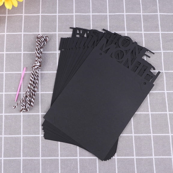ROMANSENTIAL Photo Banner Black Cards Birthday Decoration with Easy to Use Adjustable Pennants