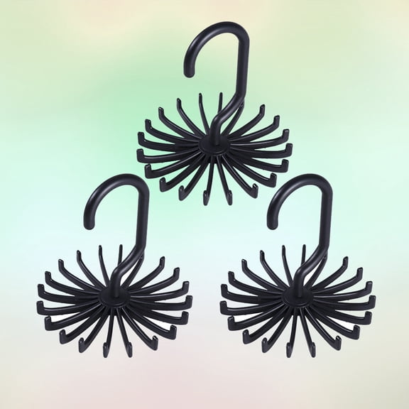 WHAMVOX Black Plastic Tie Organizer with Non-slip Rotating Design for Closet Door Storage 8 Pieces