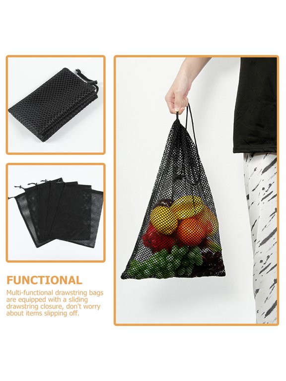 10-Pack Net Storage Bags for Home Organization, 17.7x13.8 Inch Mesh Organizer Pouches