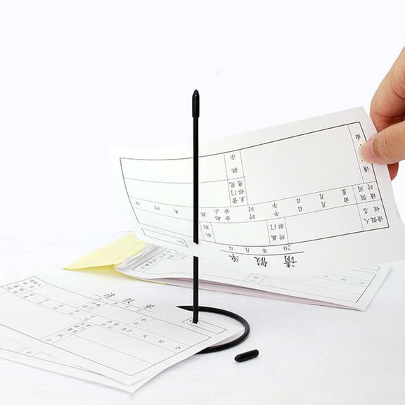 WHAMVOX Black Stainless Steel Receipt Holder for Home Use Strong and 4Pcs