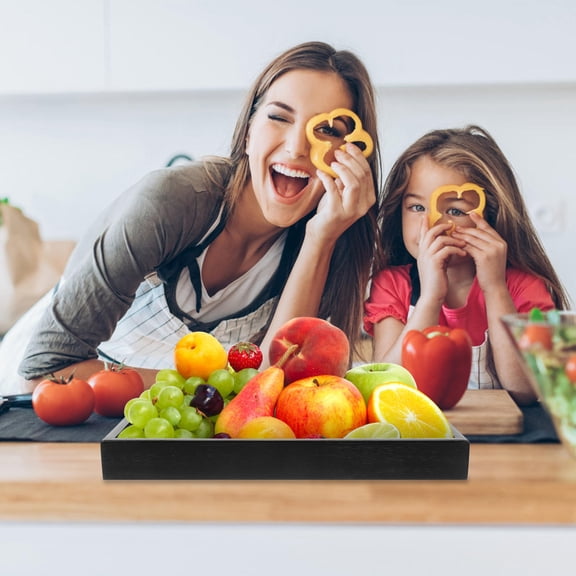 LITINKIMI Catering Industry Tray Black 1Pack 13.2X9.4X1.6In