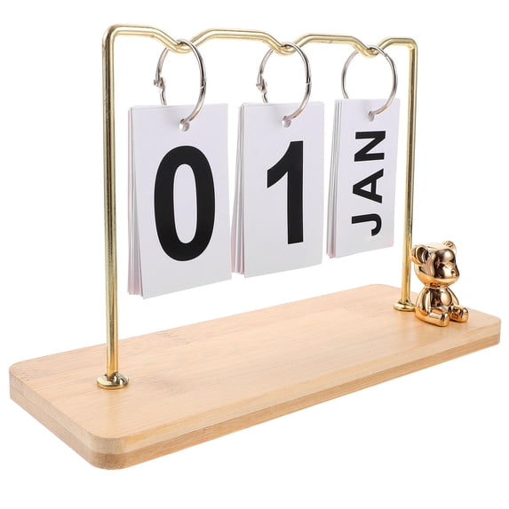 YSNOOWE Perpetual Calendar Desk Iron Material for Bedroom 1Pcs 9.3X6.1X3.2In