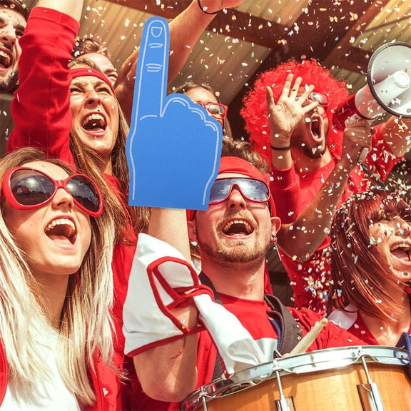 WHAMVOX Blue EVA Team Spirit Foam Finger Clappers for Cheering Sports Events and Birthday Parties 4pcs