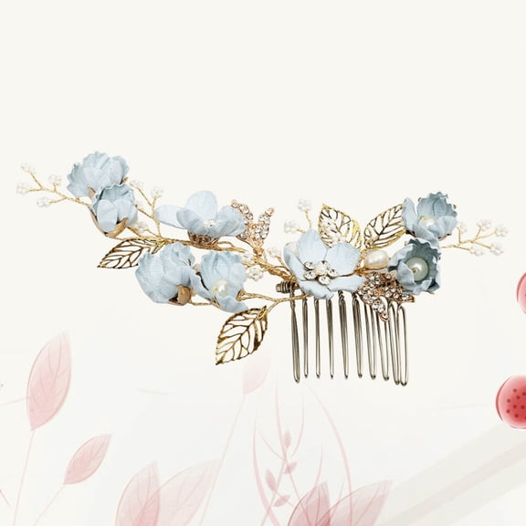 WHAMVOX Blue Flower Hair Comb Special Occasion Accessory Fashionable Bride