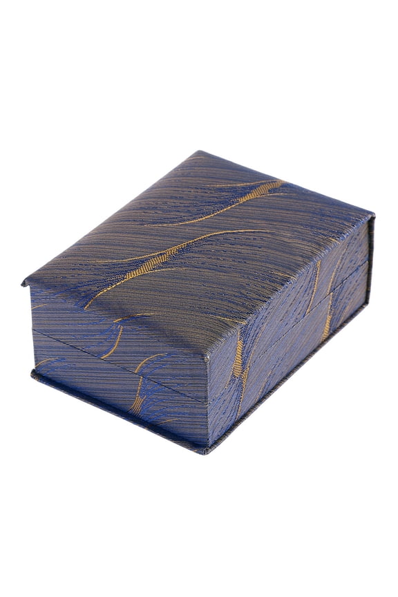Blue Pendant Jewelry Box with Chic Cloth Surface and Plush Interior for Durable Jewelry Holding