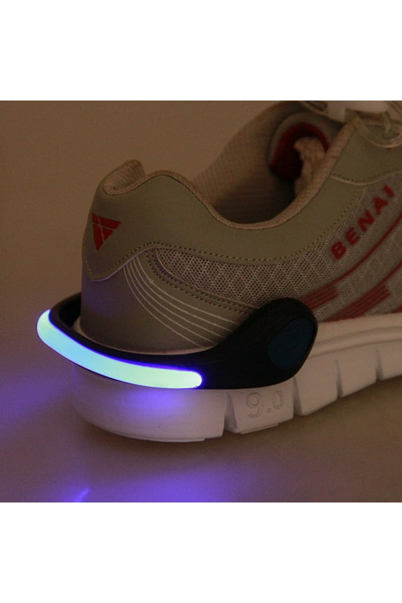 Blue LED Shoe Light Clips for Night Running Safety Gear with Bright Illumination and Weather