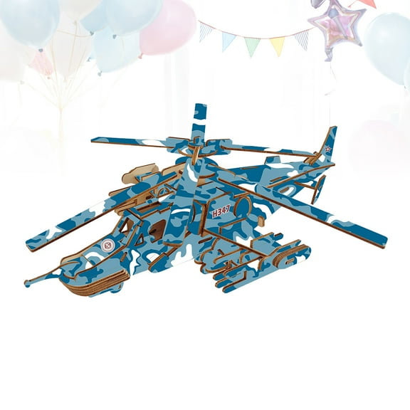 WHAMVOX Blue PP Fighter Plane Model for Kids Playing with Bright Colors and High Quality 3D DIY Toy