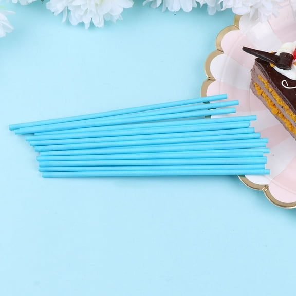 WHAMVOX Blue Paper Sticks for Baking Use Perfect for Cake Pops and Lollipops 2 Packs of 200PCS Size 2